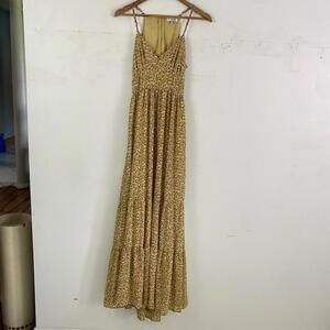 IVY MAY yellow floral maxi open back dress